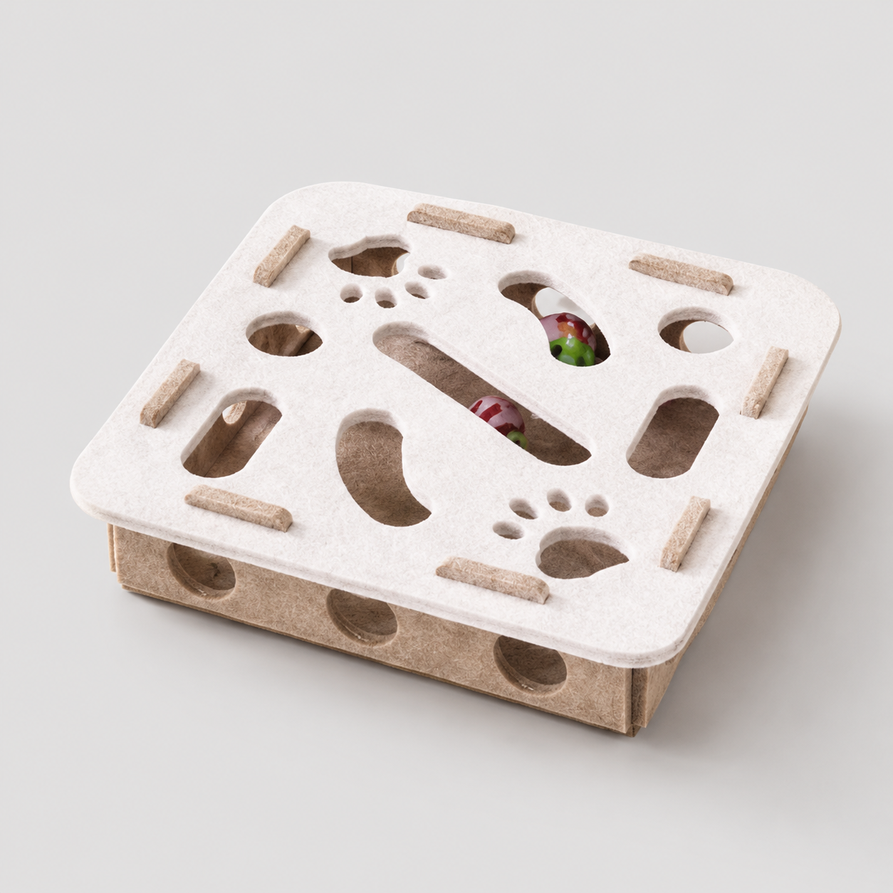 Interactief Kattenspeelbord van Vilt met Speelballen – Activiteitsspeelgoed voor Katten
