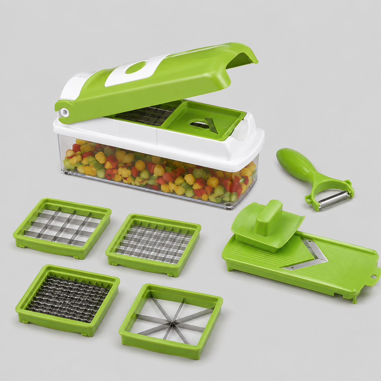 Electronics > Home Appliances > Kitchen Appliances : Groentesnijder 12-in-1 Multifunctioneel - Snijden Blokjes Raspen Keuken in Standaard Titel van Belro