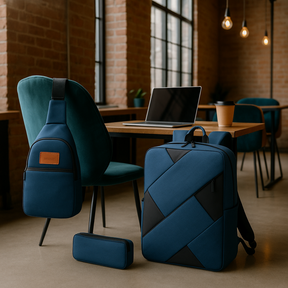 bags : Rugzak Grijs - Set 3 in 1 met en Bijpassende Accessoires in van Pantino