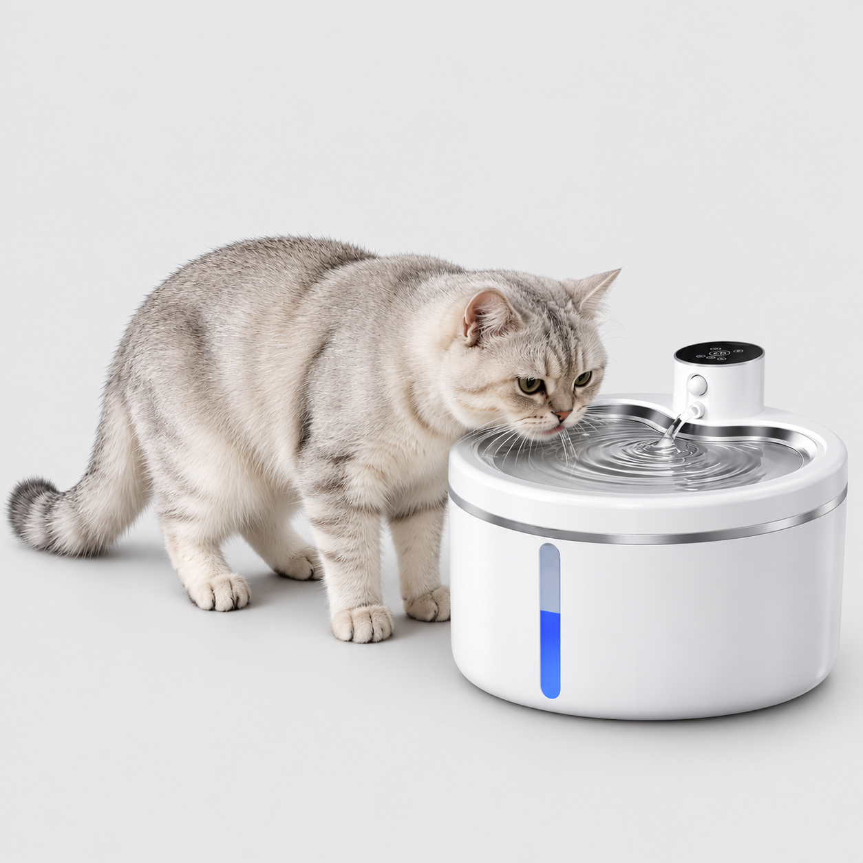 Automatische Drinkfontein voor Katten en Kleine Honden – RVS Waterbak met Filter en Bewegingssensor