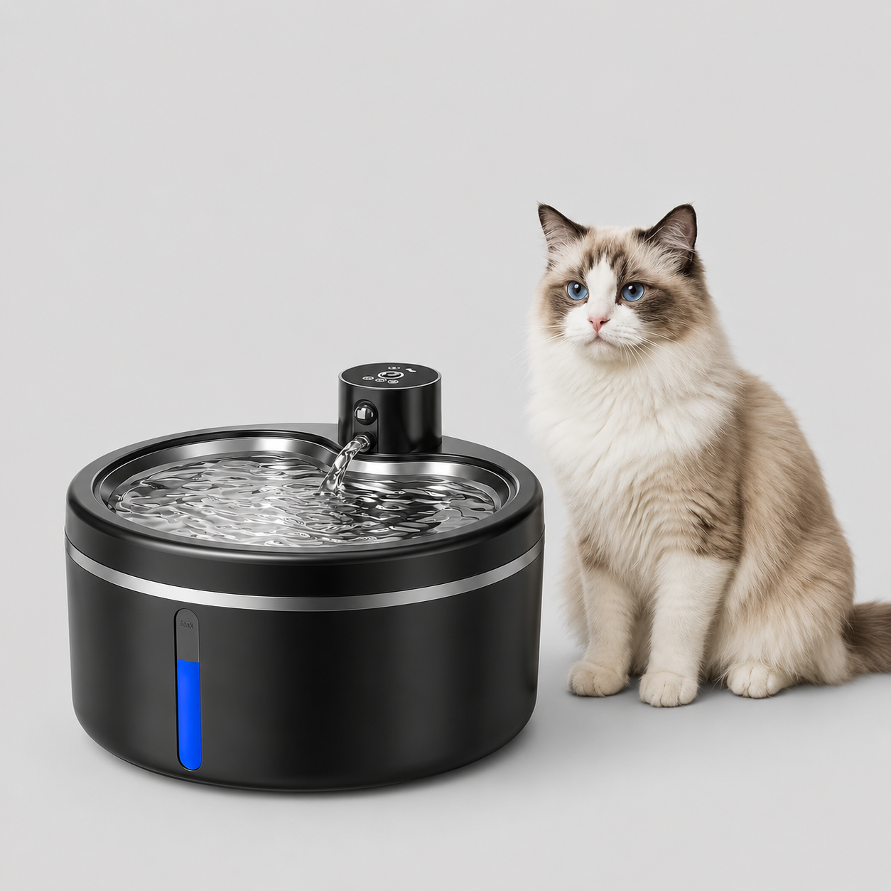 Automatische Drinkfontein voor Katten en Kleine Honden – RVS Waterbak met Filter en Bewegingssensor