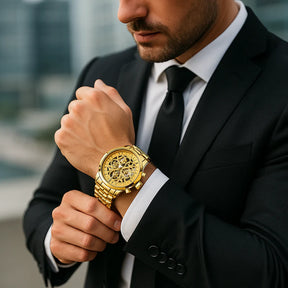 watches : Horloge Heren Zilver - Skeleton Watch in van Pantino
