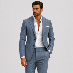 Suits : Elegant Zomers Slim Fit Herenpak van Linnen - Perfect voor Ceremonies en Evenementen in van Pantinoshop