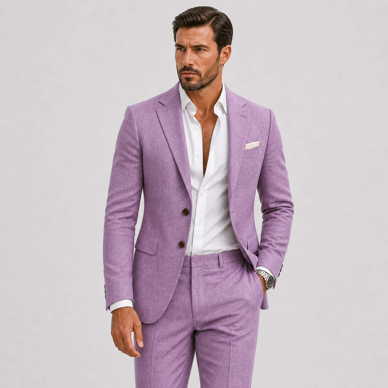 Suits : Heren Linnen Pak Slim-Fit - Zomerse Elegantie in van Lunelle
