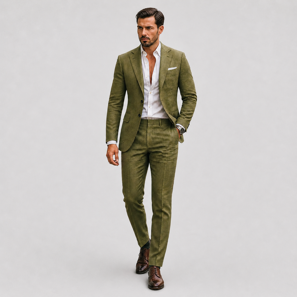 Suits : Heren Linnen Pak Slim-Fit - Zomerse Elegantie in van Lunelle