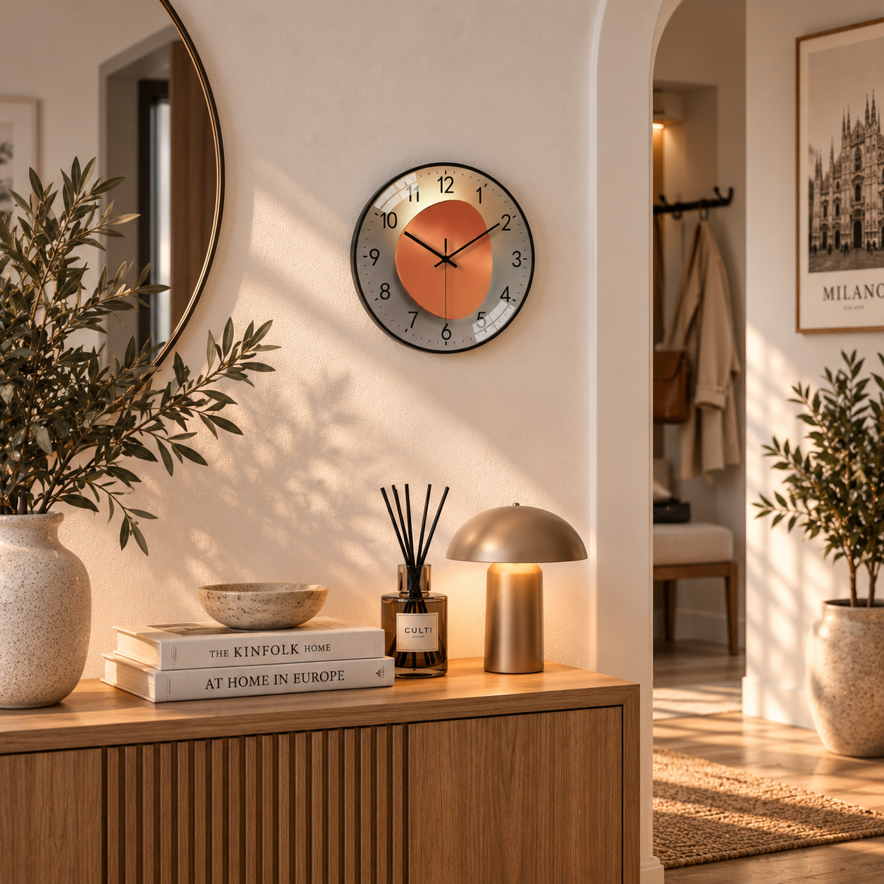 Wandklok Modern Stil Rond Duidelijk Afleesbaar