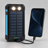 Tragbares Solarladegerät 500000mAh, wasserdicht, Dual-USB und Taschenlampe