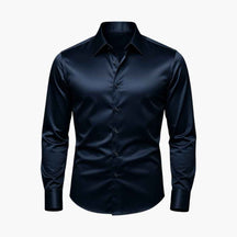 Men's Top Clothes : Overhemd Casual Chic - Moderne Look, Heren Gevoel in Blu van Pantino