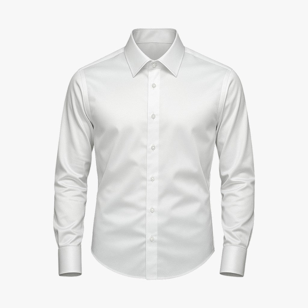Men's Top Clothes : Overhemd Casual Chic - Moderne Look, Heren Gevoel in Bianco van Pantino