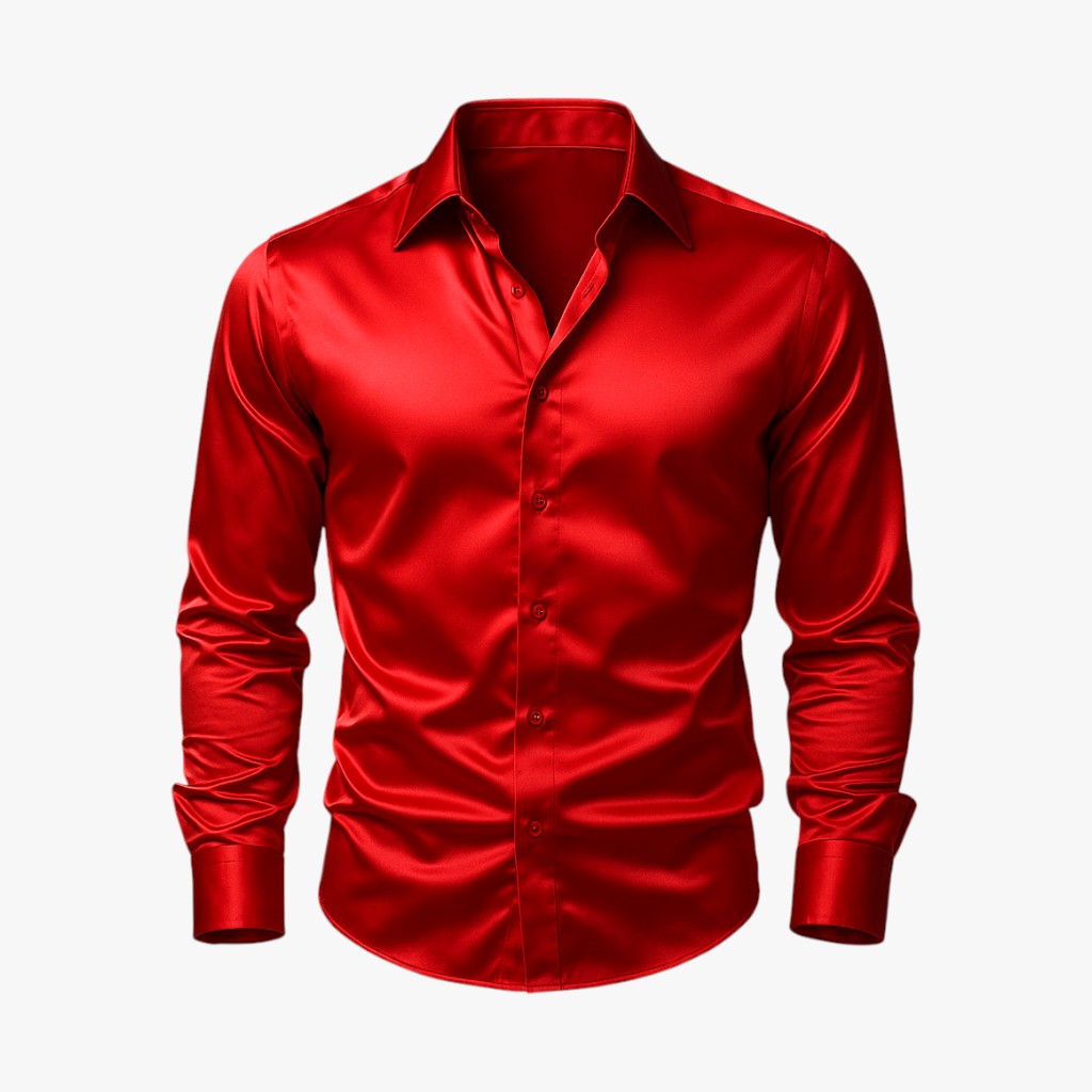 Men's Top Clothes : Overhemd Casual Chic - Moderne Look, Heren Gevoel in Rosso van Pantino