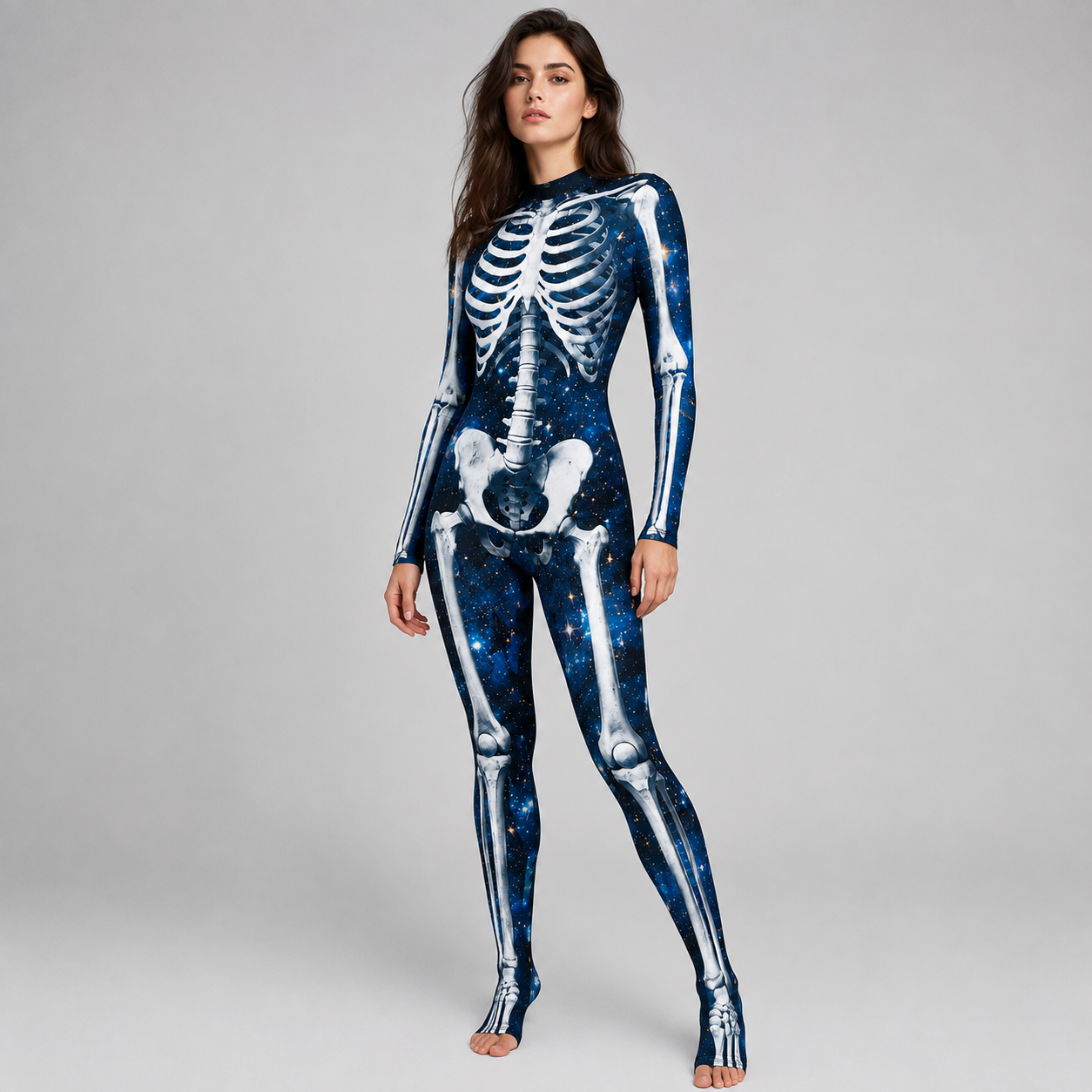 Gifts – Seasonal – Halloween : Skelet Jumpsuit Halloween Kostuum voor Volwassenen – Lange Mouwen in van Pantinoshop