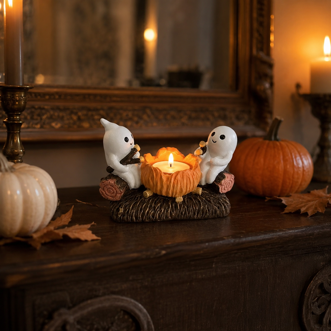 Gifts – Seasonal – Halloween : Halloween Spookjes Kaarsenhouder – Hars Tafeldecoratie 12 × 7 cm in van Pantinoshop