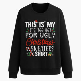 men's sweater : Kersttrui Heren Zwart Foute Slogan Sneeuwvlok Print - Lange Mouwen Maat S M L XL XXL Feestdagen in Zwart van Pantinoshop