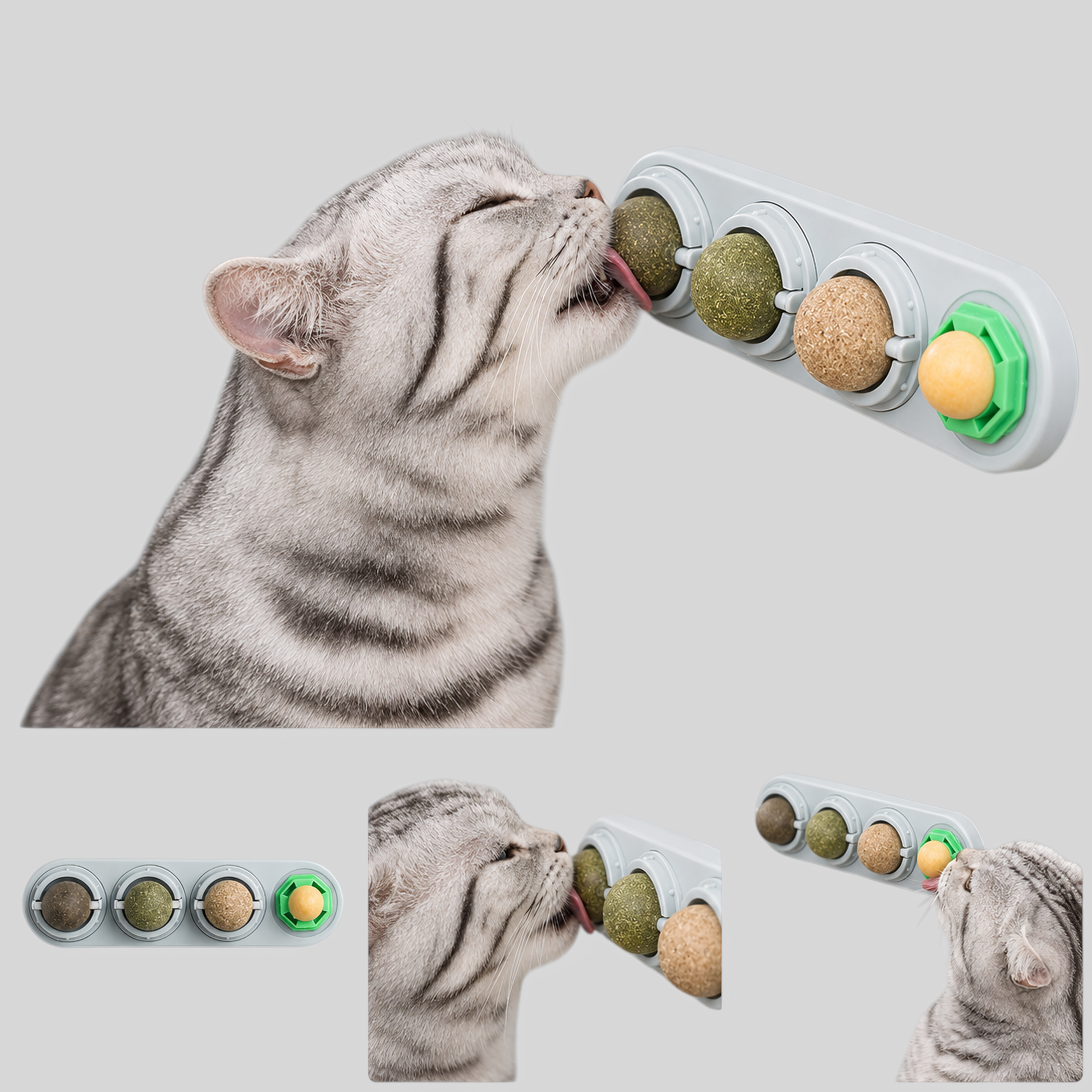 Interactief Kattenspeeltje met Draaibare Kattenkruidballen