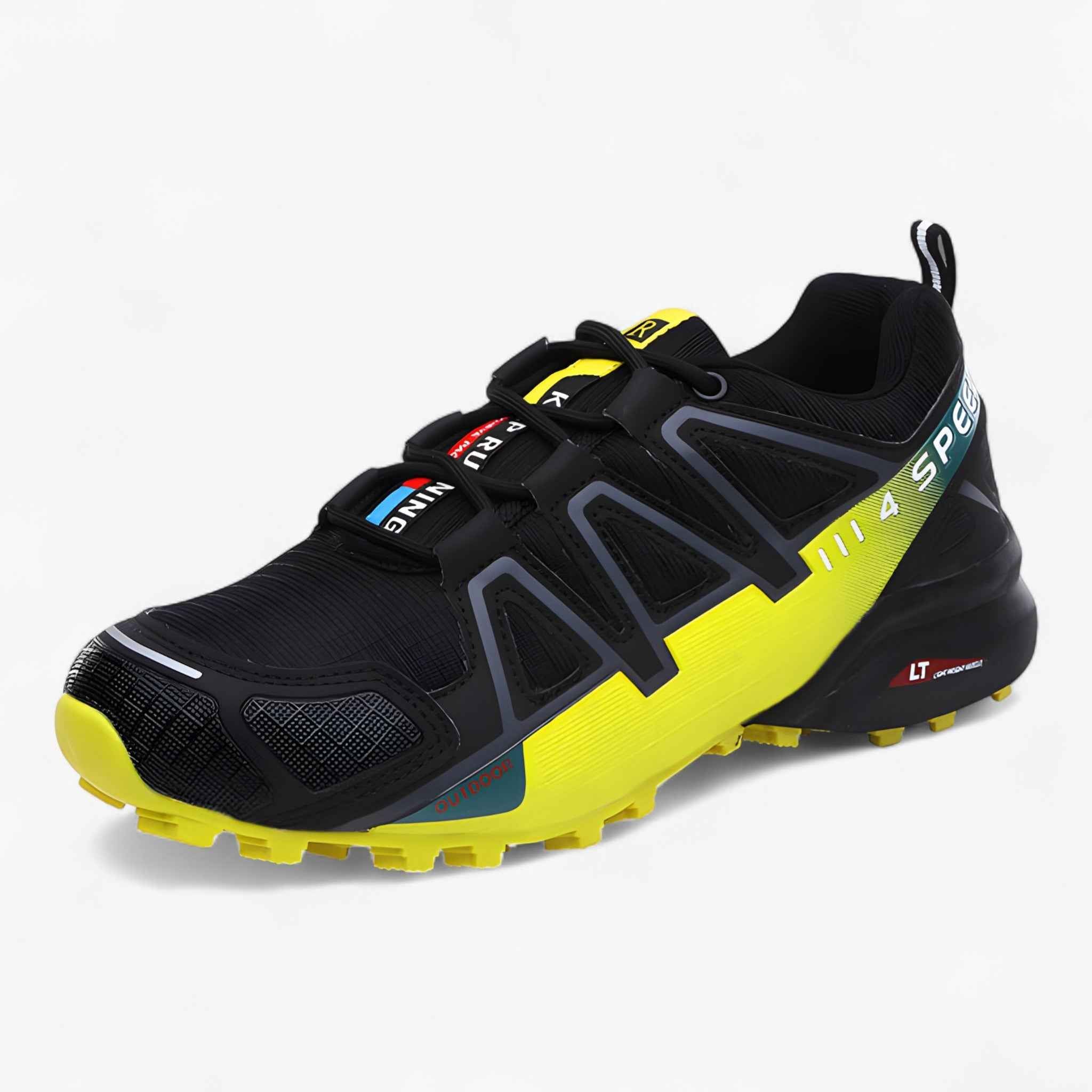 Hiking Boots : Wandelschoenen Heren Waterdicht - Comfortabel Bergwandelen, Antislip in Noir-jaune van Pantino