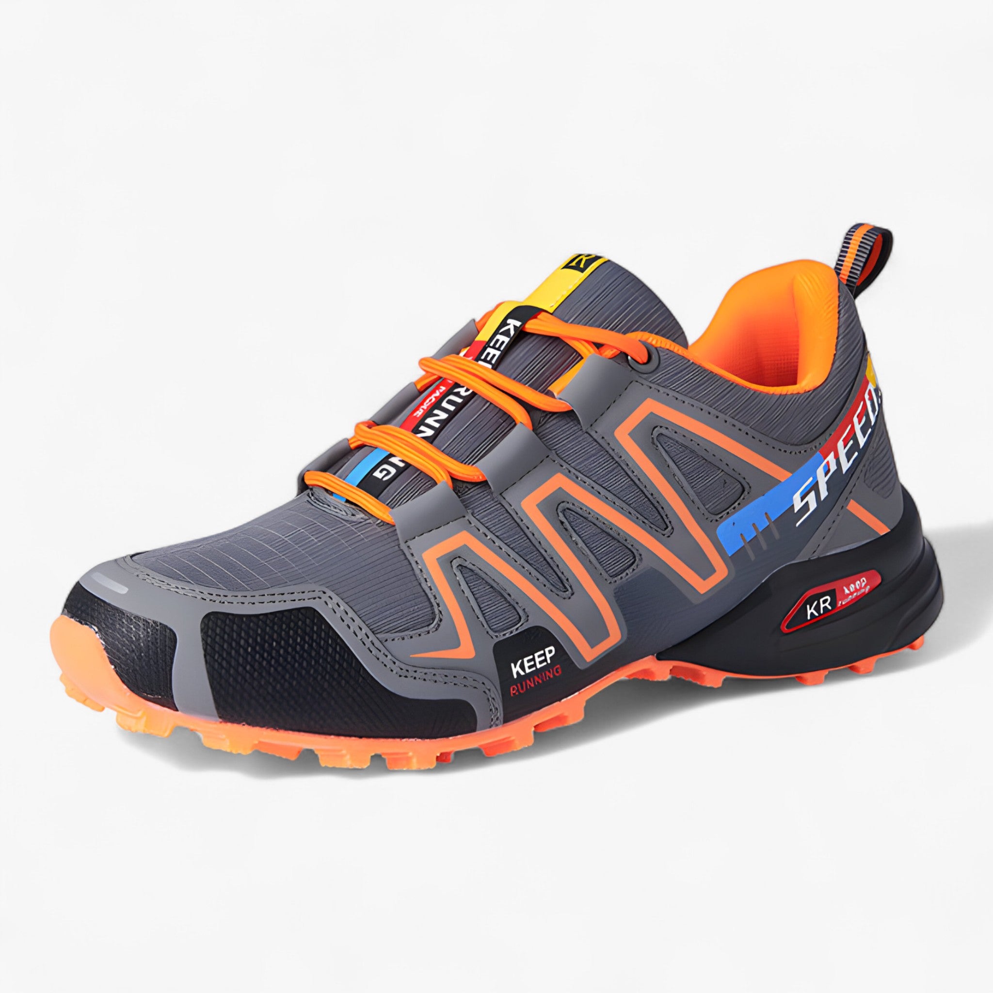 outdoor equipment : Heren Waterdichte Wandelschoenen Zwart - Comfortabel voor Trekking & Hiking in Oranje-grijs van Pantino