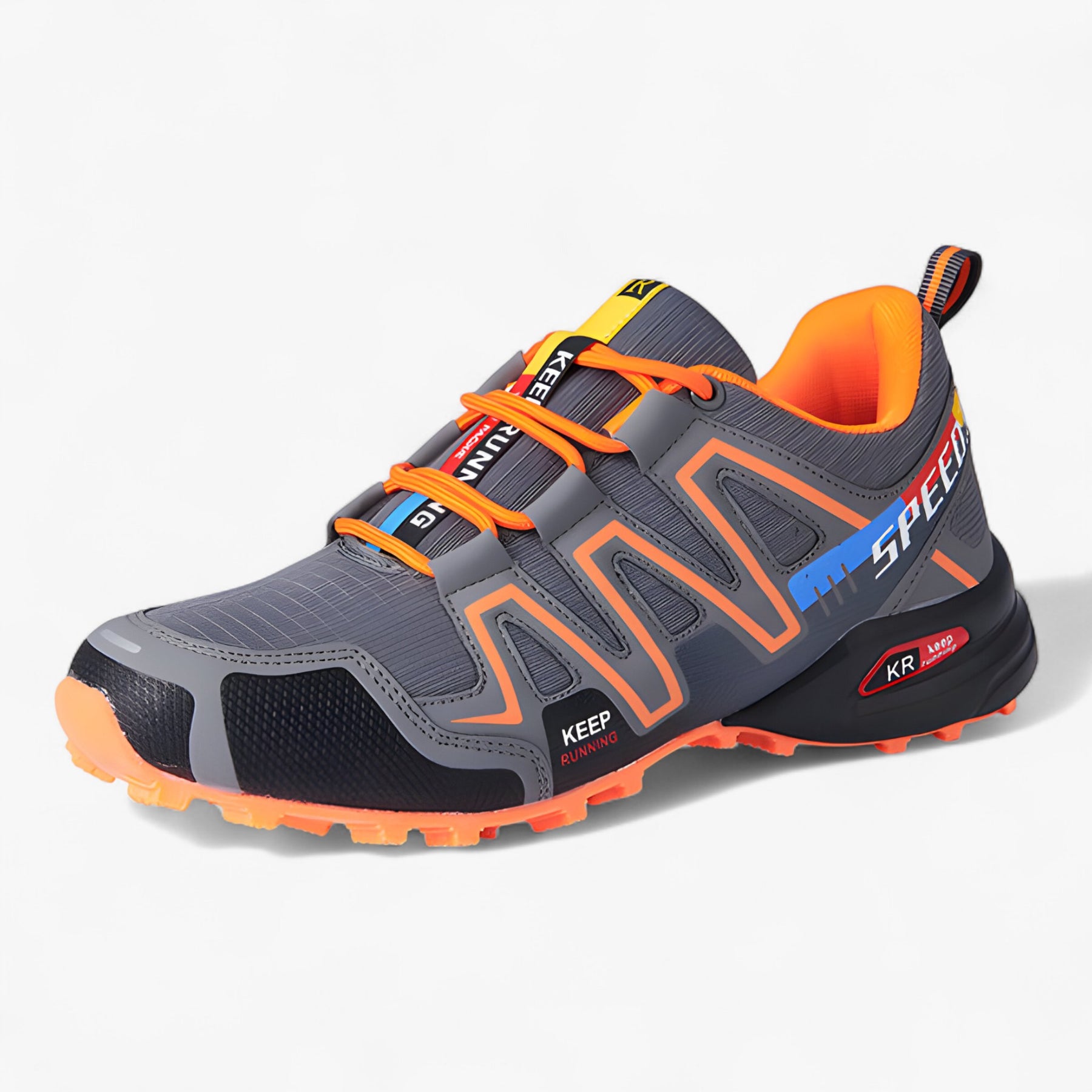 outdoor equipment : Heren Waterdichte Wandelschoenen Zwart - Comfortabel voor Trekking & Hiking in Oranje-grijs van Pantino