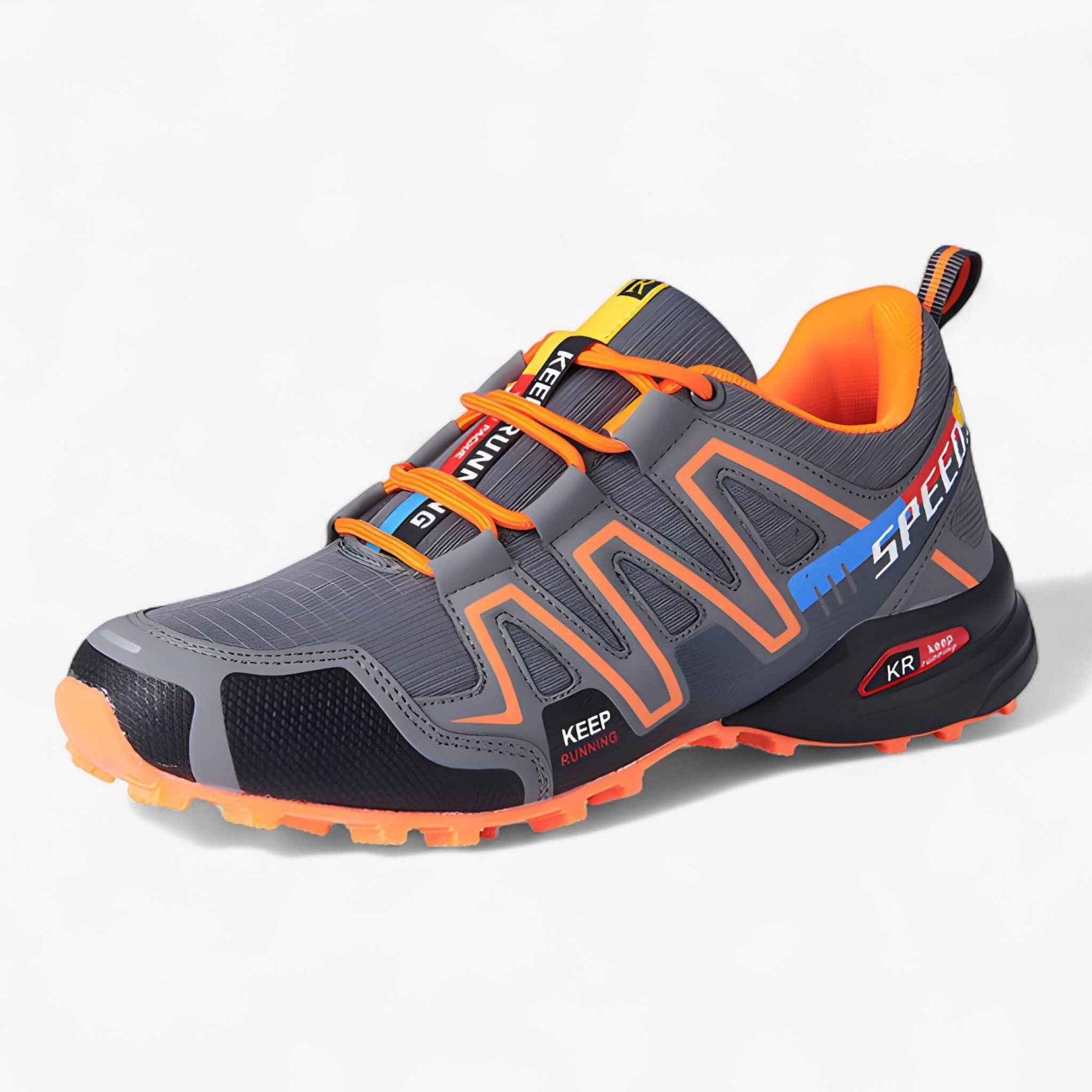 Hiking Boots : Wandelschoenen Heren Waterdicht – Comfortabel Bergwandelen, Antislip in Orange-gris van Pantino