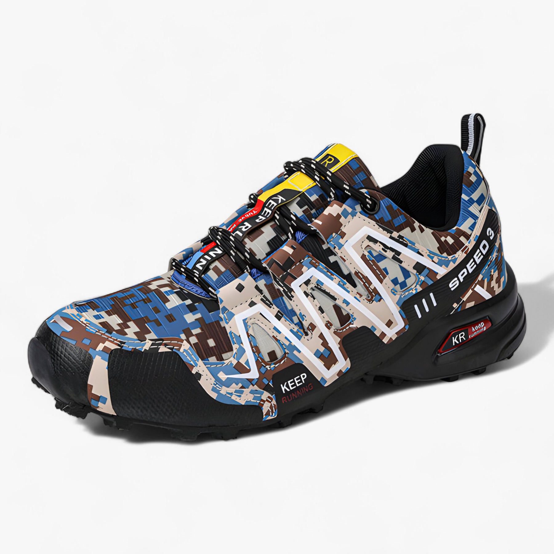 outdoor equipment : Heren Waterdichte Wandelschoenen Zwart - Comfortabel voor Trekking & Hiking in Beige-blauw van Pantino