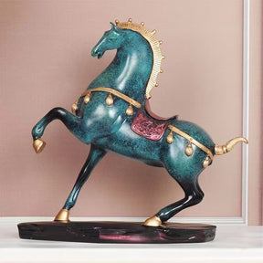 home & garden : ImperialStride - Tang Paarden Beeld - Blauw in van Pantino