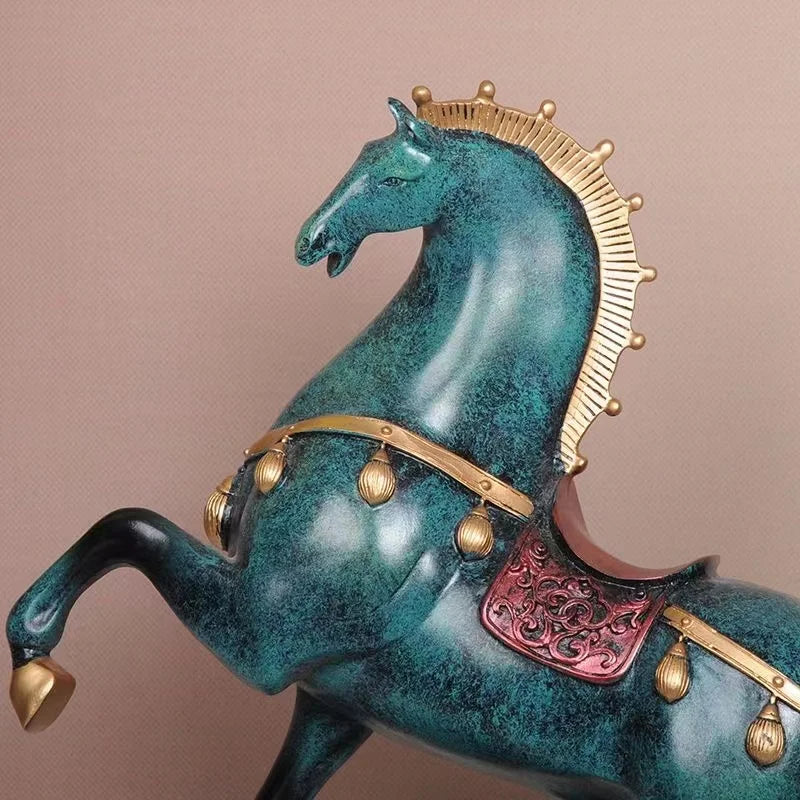 home & garden : ImperialStride - Tang Paarden Beeld - Blauw in van Pantino