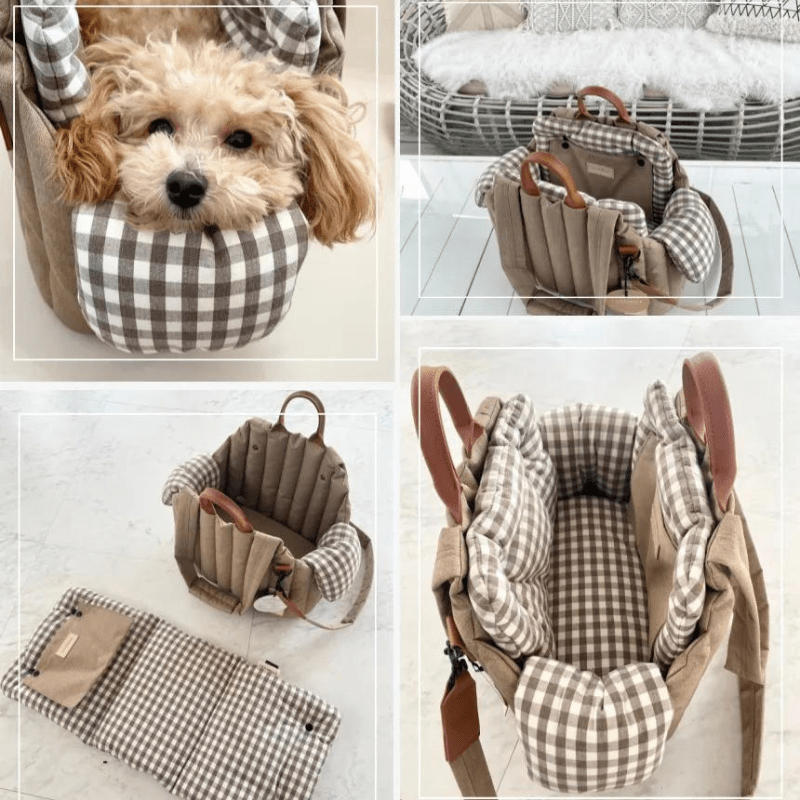 pets : Schouder Hondentas Beige - Chique Draagtas Kleine Honden - Stof in van Pantino