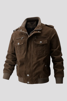 Fleece Jacket : Heren Fleecejack met Windbescherming - Zwart in Chocolade van Pantino