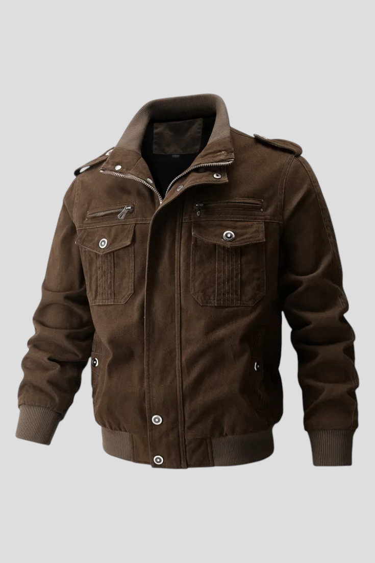 Fleece Jacket : Heren Fleecejack met Windbescherming - Zwart in Chocolade van Pantino