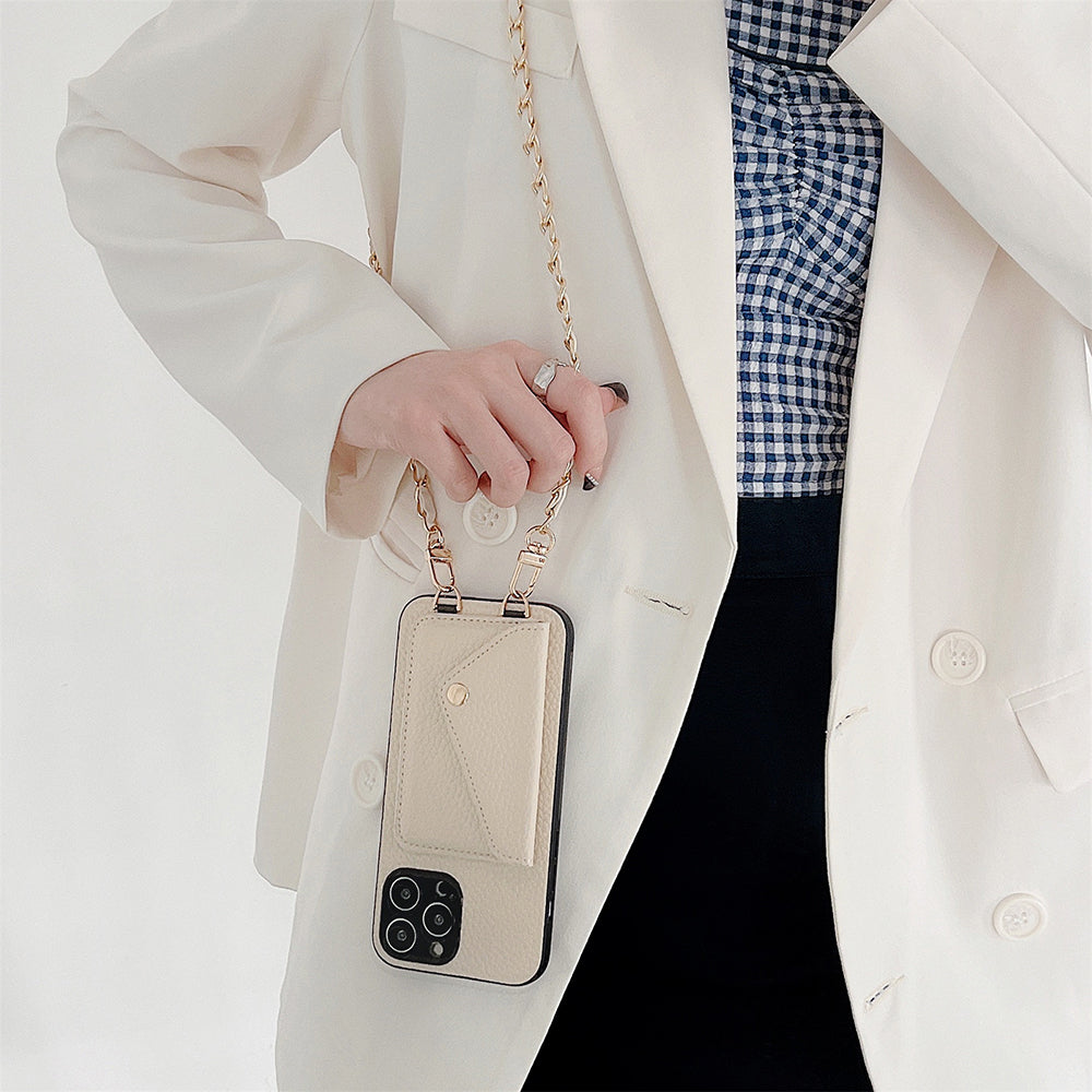 bags : Portemonnee Beige - Ciara Crossbody Phone Case - Draag en Bewaar Je Telefoon en Pasjes Veilig met dit Handige Telefoon Hoesje in van Pantino