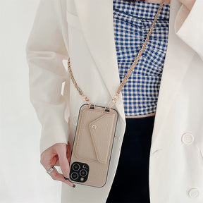 bags : Portemonnee Beige - Ciara Crossbody Phone Case - Draag en Bewaar Je Telefoon en Pasjes Veilig met dit Handige Telefoon Hoesje in Bruin van Pantino