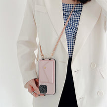 bags : Portemonnee Beige - Ciara Crossbody Phone Case - Draag en Bewaar Je Telefoon en Pasjes Veilig met dit Handige Telefoon Hoesje in Roze van Pantino