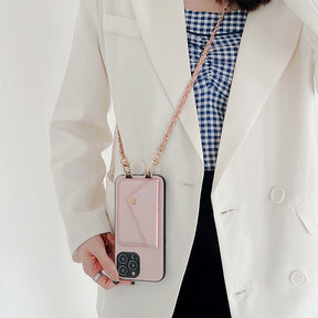 bags : Portemonnee Beige - Ciara Crossbody Phone Case - Draag en Bewaar Je Telefoon en Pasjes Veilig met dit Handige Telefoon Hoesje in Roze van Pantino