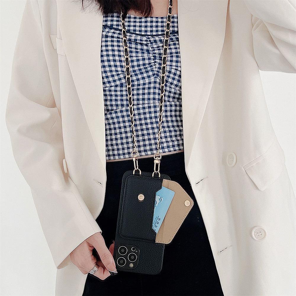bags : Portemonnee Beige - Ciara Crossbody Phone Case - Draag en Bewaar Je Telefoon en Pasjes Veilig met dit Handige Telefoon Hoesje in Zwart van Pantino
