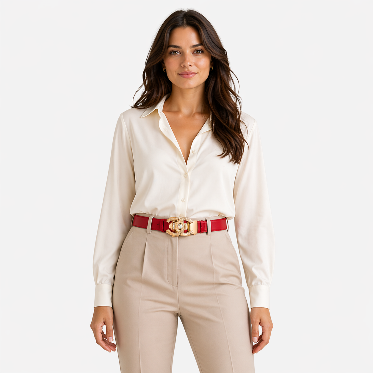 Women's Belt : Damesriem van Echt Zwart Leer - Luxe en Elegantie, Perfecte Pasvorm in van Pantino