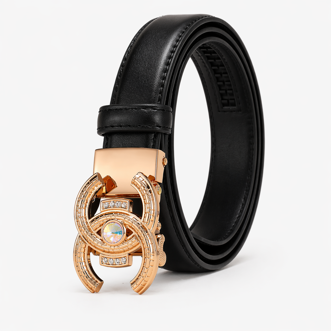 Women's Belt : Damesriem van Echt Zwart Leer - Luxe en Elegantie, Perfecte Pasvorm in C-nero-1 van Pantino