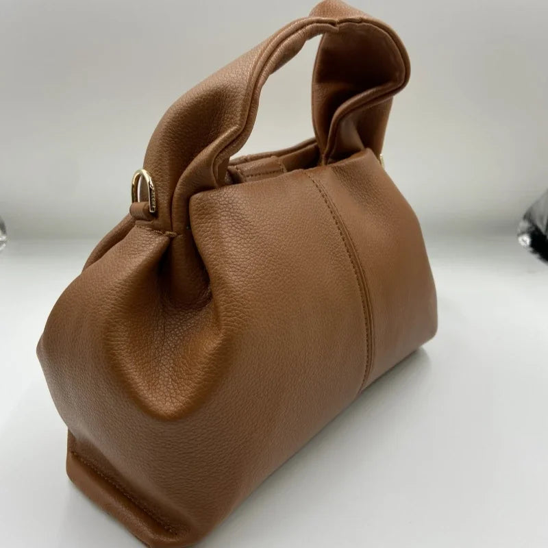 bags : Dumpling Wolkentas Dames - Echte Lederen Verfijnde Knoedelvorm - Echt Leer in van Pantino