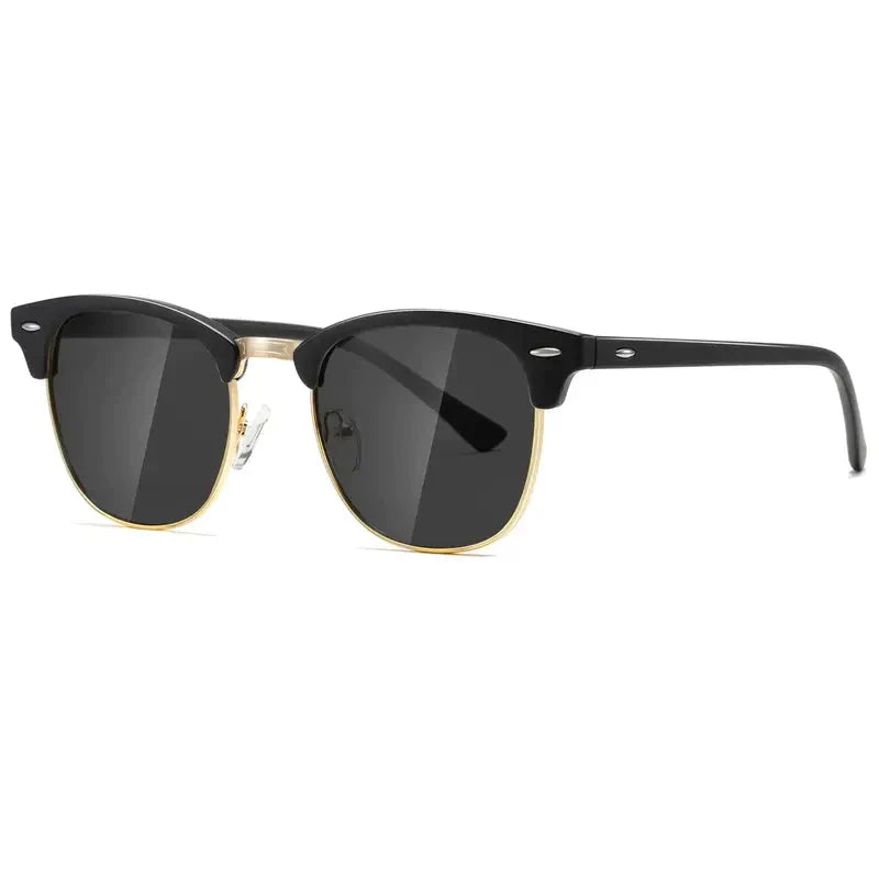 Sunglasses : Clubstar Zonnebril Unisex - Klassieke Gepolariseerde Piloten Zonnebril - Zwart in Zwart Gouden Montuur Zwart Lens van Pantino