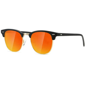 Sunglasses : Clubstar Zonnebril Unisex - Klassieke Gepolariseerde Piloten Zonnebril - Zwart in Oranje van Pantino