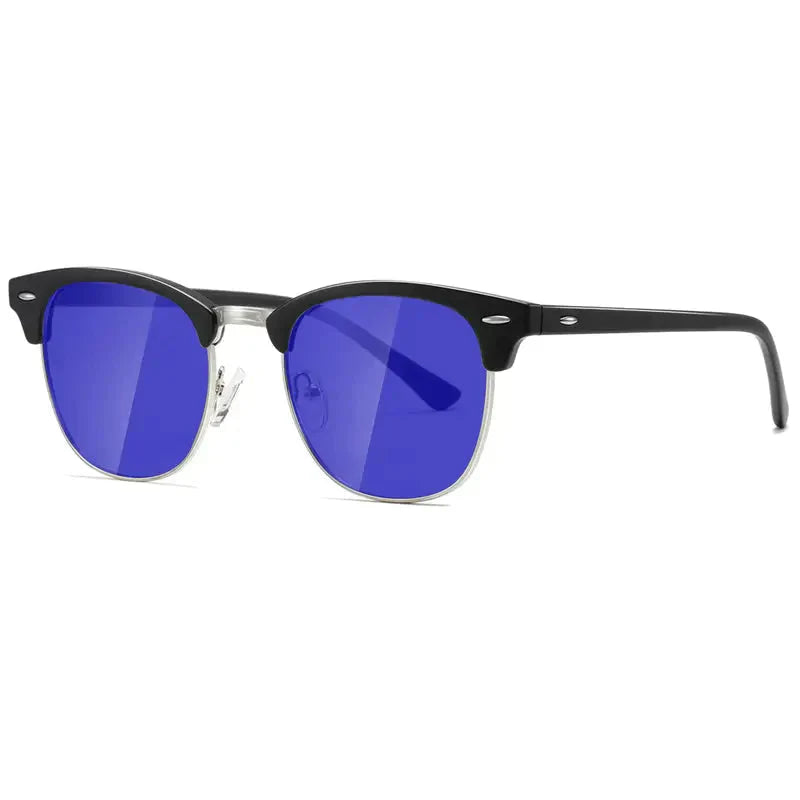Sunglasses : Clubstar Zonnebril Unisex - Klassieke Gepolariseerde Piloten Zonnebril - Zwart in Blauw van Pantino