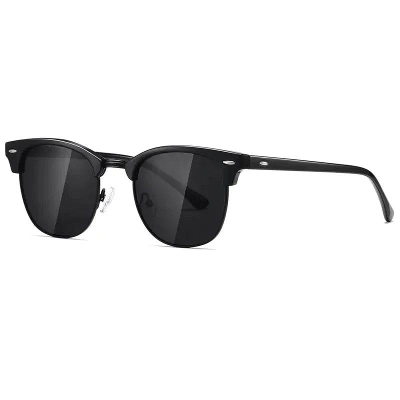 Sunglasses : Clubstar Zonnebril Unisex - Klassieke Gepolariseerde Piloten Zonnebril - Zwart in Zwart Montuur Zwart Lens van Pantino
