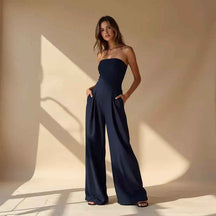 Combinaisons : Combinaison Femme sans manches en polyester, élégante et confortable in Bleu foncé van Pantino