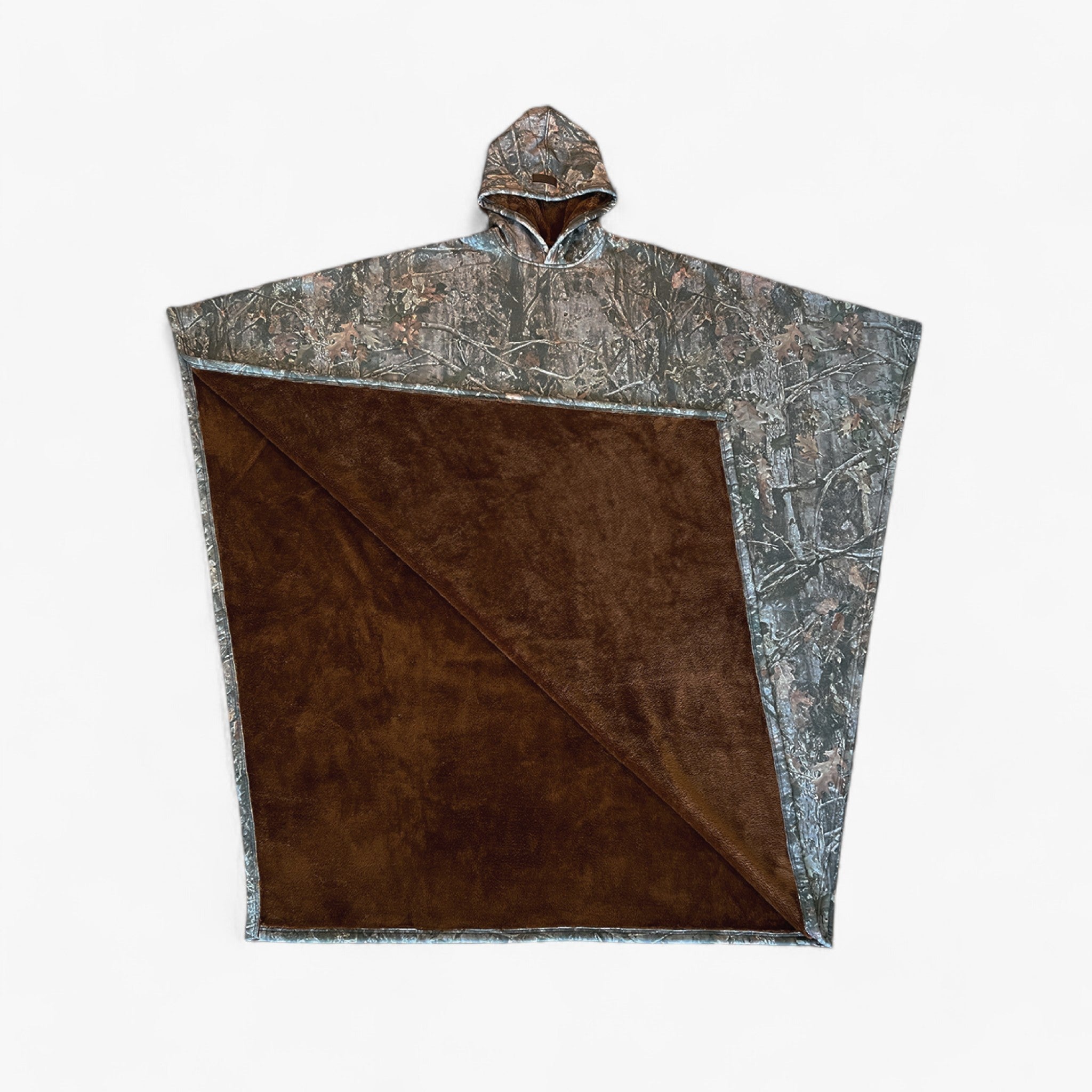 Poncho : Cap Unisex Rozenkwarts - Fleece Poncho met Capuchon - Ultiem Comfort en Stijl in Bark van Pantino