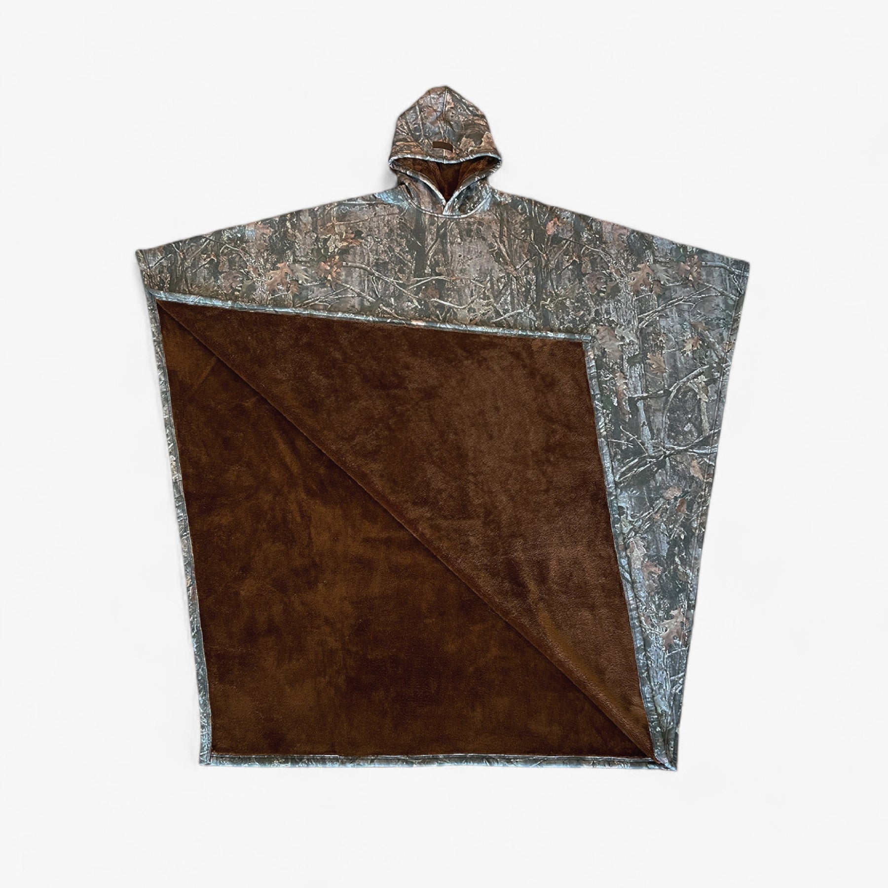Poncho : Cap Unisex Rozenkwarts - Fleece Poncho met Capuchon - Ultiem Comfort en Stijl in Bark van Pantino