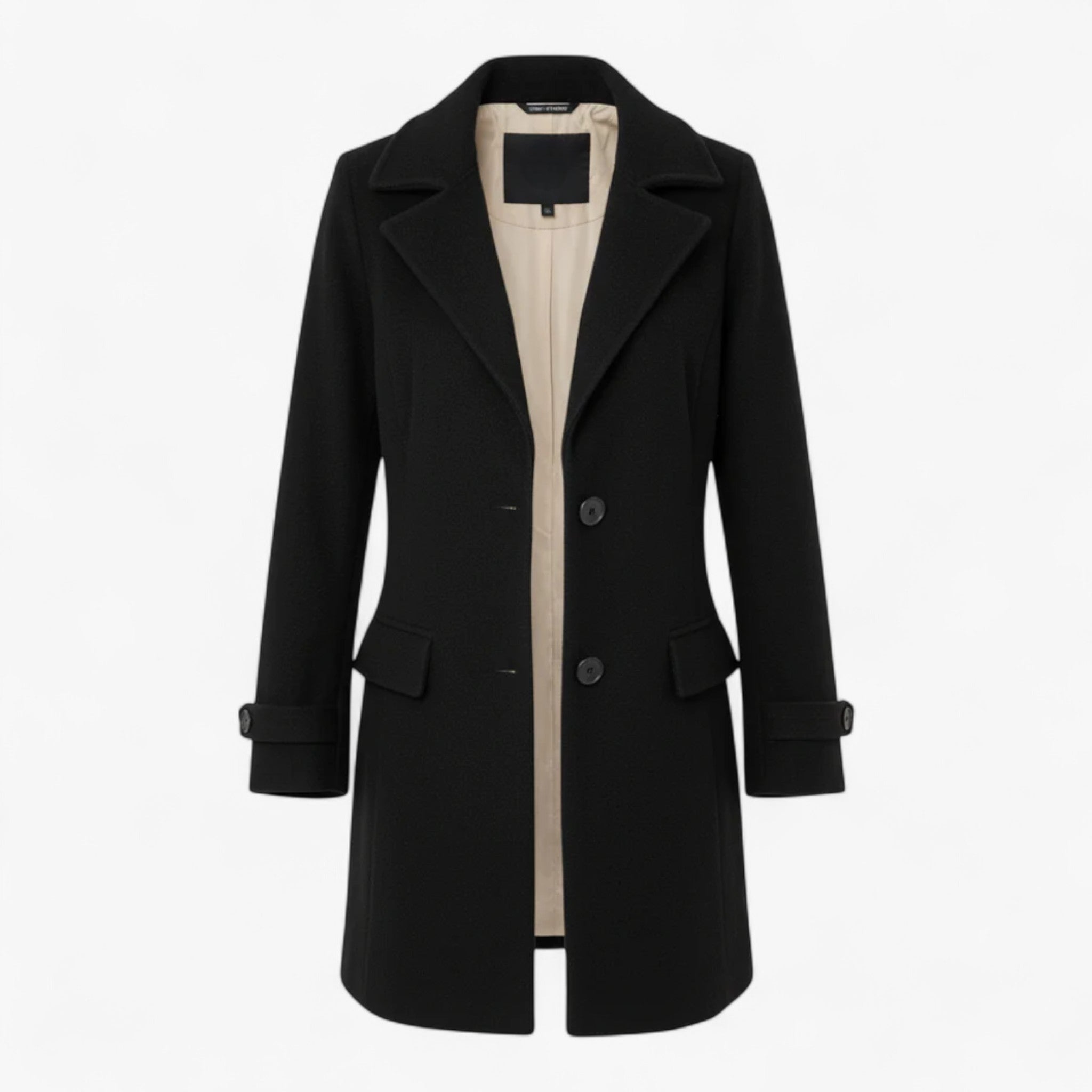 Clothes : Elegante Winterjas voor Dames - Zwart in Zwart van Pantino