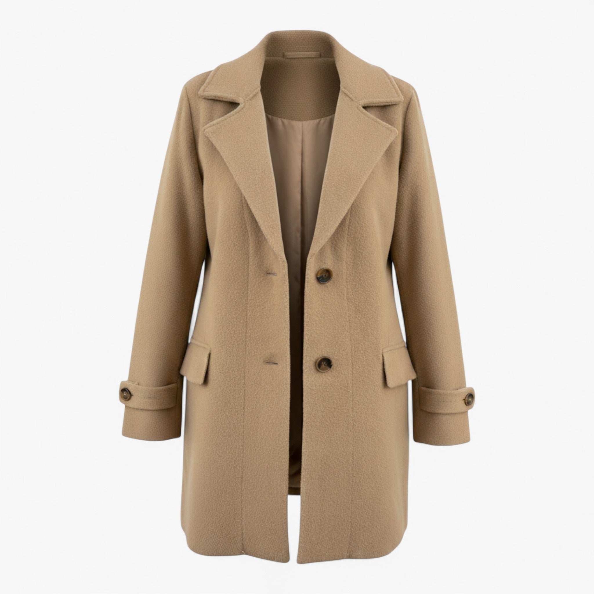 Clothes : Elegante Winterjas voor Dames - Zwart in Beige van Pantino