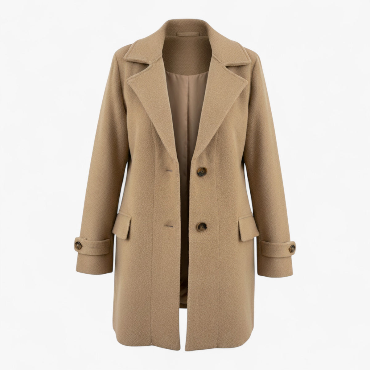 Clothes : Elegante Winterjas voor Dames - Zwart in Beige van Pantino