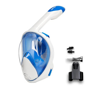 outdoor equipment : Duikmasker voor volwassenen - Siliconen panoramisch duikmasker voor onderwater avonturen in Wit blauw van Pantino