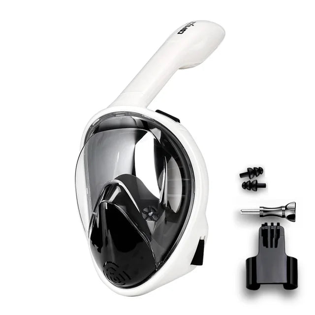 outdoor equipment : Duikmasker voor volwassenen - Siliconen panoramisch duikmasker voor onderwater avonturen in Wit zwart van Pantino
