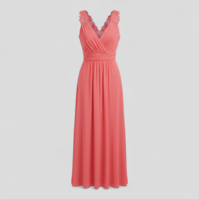 Dress : Maxi Jurk Dames Rood - Elegante Lange Zomer in van Pantino