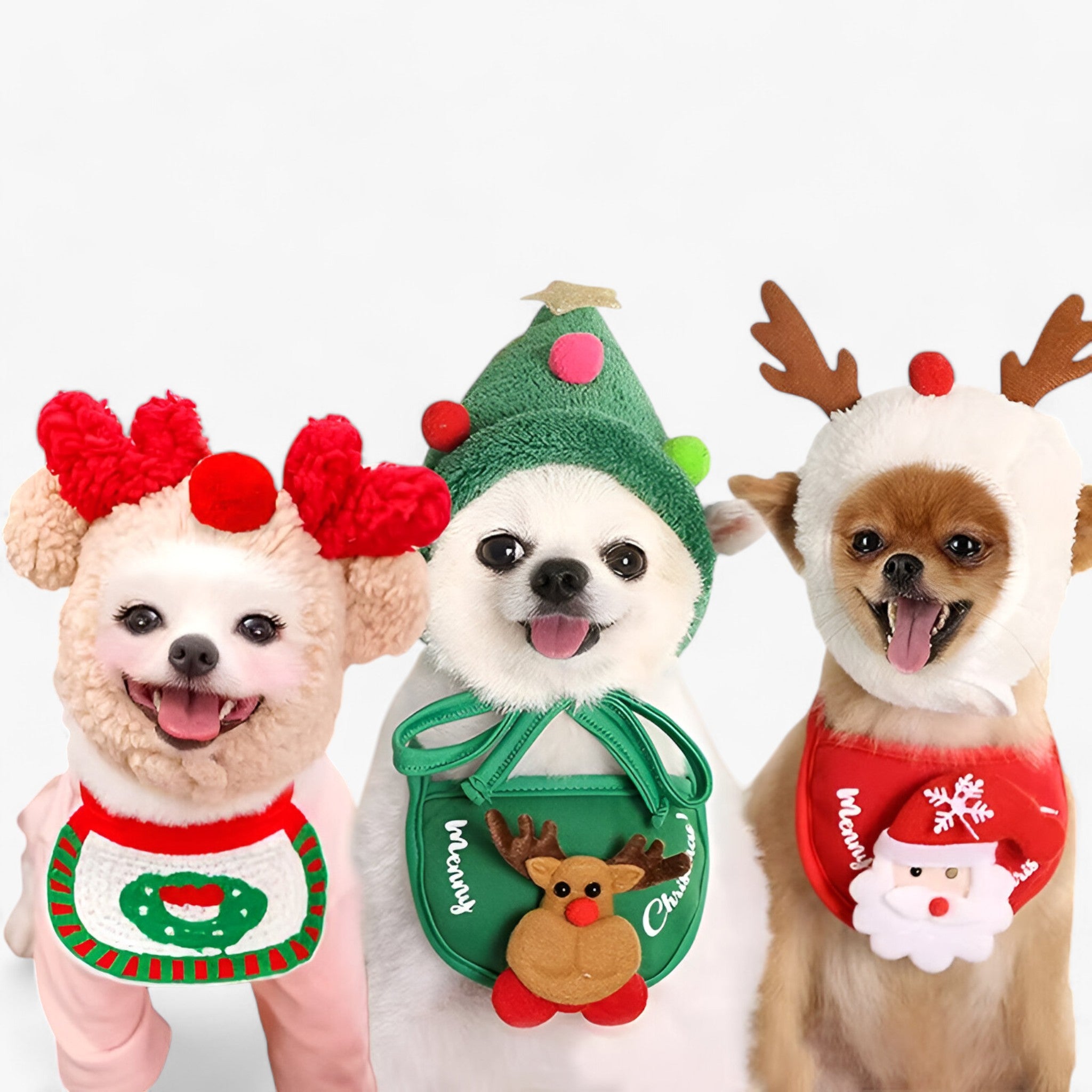 pets : Schattige Kerst Huisdier Hoed - L Witte Hoed in van Pantino